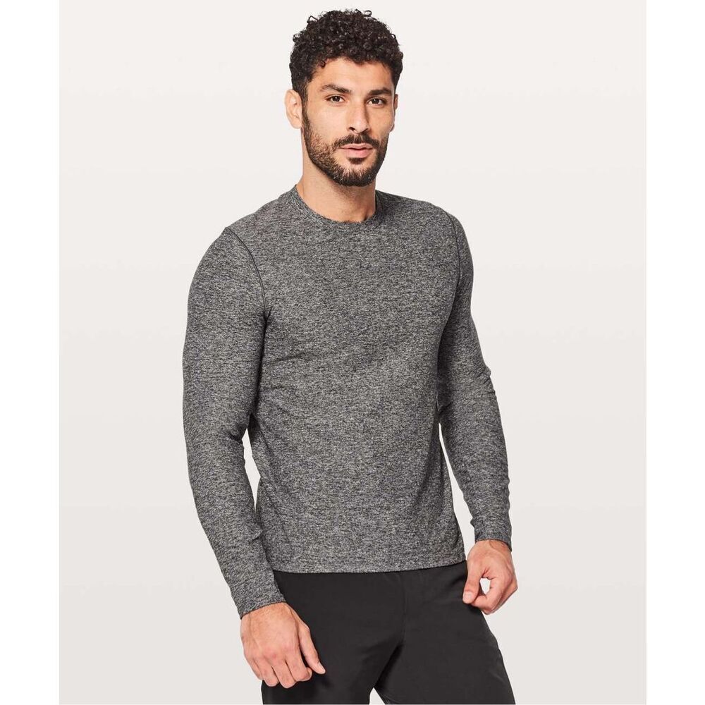 Lululemon Men’s Surge Warm Long Sleeve Reflective Heathered Gray Size Medium